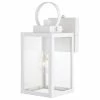 Vaxcel Medinah 1 Light Dusk To Dawn Outdoor Wall Lantern Clear Glass, Textured White, 5