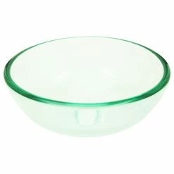 Renovators Supply Manufacturing 11 5/8" Tempered Glass Vessel Sink With Drain And Clear Mini Bowl Sink