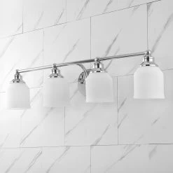 JONATHAN Y Lydia Iron/Frosted Glass Farmhouse Cottage LED Vanity, 4-Light -home bar shop 5a61822a0f61462e 8381 w800 h800 b0 p0