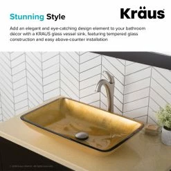 Kraus USA, Inc. Golden Pearl Rectangle Glass Vessel Bathroom Sink -home bar shop 5ad1734900e5e790 3162 w800 h800 b0 p0