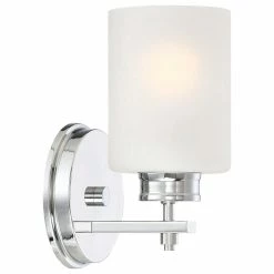 Kira Home Phoebe 8" Wall Sconce/ Light, Frosted Seeded Glass Shade, Chrome
