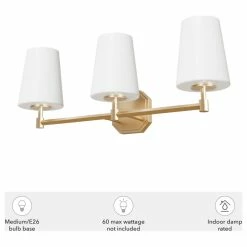 Hunter Fan Company Nolita Alturas Gold, Cased White Glass Glass 3 Light Vanity Wall -home bar shop 5b01cad7039ba4d7 0747 w800 h800 b1 p0