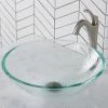 Kraus USA, Inc. Glass Vessel Sink, Arlo Bathroom Faucet, Drain, Ring, Spot Free Stainless Steel