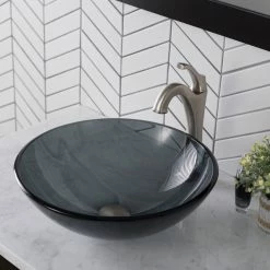 Kraus USA, Inc. Black 16 1/2" Clear Glass Vessel Bathroom Sink 19 Kraus USA, Inc. Black 16 1/2" Clear Glass Vessel Bathroom Sink -home bar shop 5c7192f500e5e809 3123 w800 h800 b0 p0