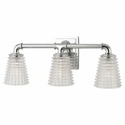 Hudson Valley Lighting Westbrook 3-Light Bath And Vanity With Clear Glass, Polished Chrome