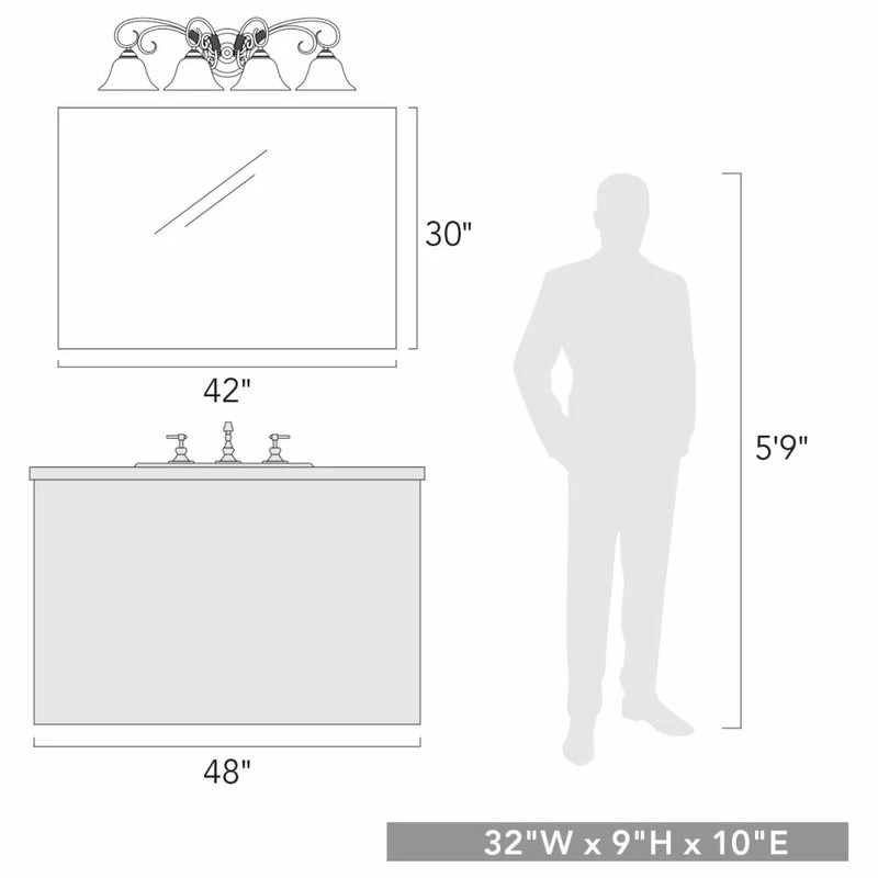 Golden Lighting Homestead 4-Light Bath Vanity, Rubbed Bronze With Tea Stone Glass 3 Golden Lighting Homestead 4-Light Bath Vanity, Rubbed Bronze With Tea Stone Glass - Image 3