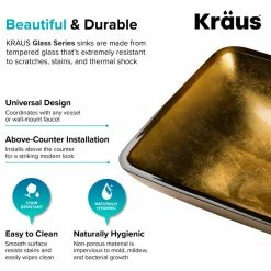 Kraus USA, Inc. Golden Pearl Rectangle Glass Vessel Bathroom Sink -home bar shop 5df14fe900e5e795 3162 w800 h800 b1 p0