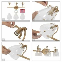 LNC Lighting LNC 21" Modern 3-Light Gold Bathroom Vanity Light With Glass 22 LNC Lighting LNC 21" Modern 3-Light Gold Bathroom Vanity Light With Glass -home bar shop 5e615e03030f27f2 8026 w800 h800 b1 p0