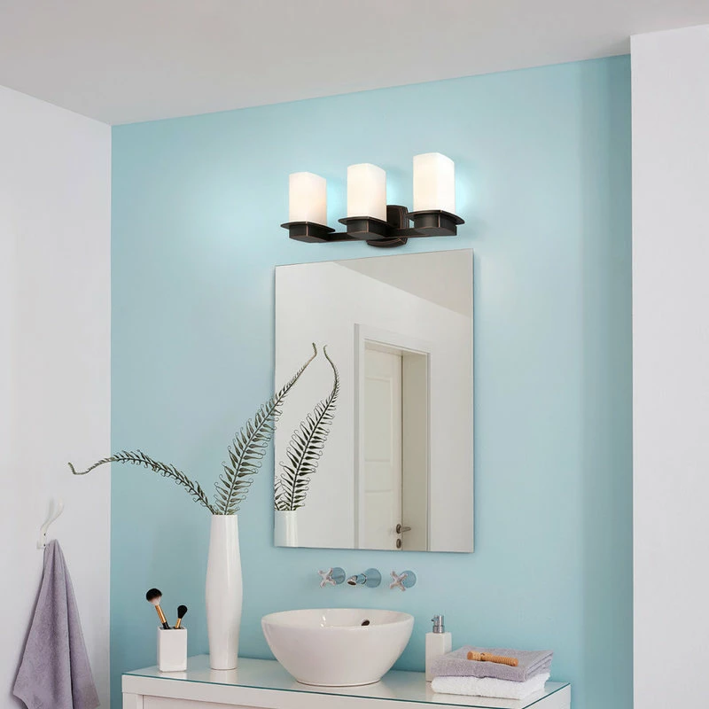 EGLO USA 3-Light, 60W Bath/Vanity Light, Oil Rubbed Bronze/Frosted Opal Glass 2 EGLO USA 3-Light, 60W Bath/Vanity Light, Oil Rubbed Bronze/Frosted Opal Glass - Image 2