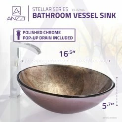 Anzzi Stellar Series Deco-Glass Vessel Sink In Platinum Storm, Platinum Storm -home bar shop 5f61ea7e0c3fc0e8 7769 w800 h800 b0 p0