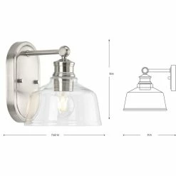Progress Lighting Singleton 1-Light 7.62" Brushed Nickel Vanity Light With Clear Glass Shade 19 Progress Lighting Singleton 1-Light 7.62" Brushed Nickel Vanity Light With Clear Glass Shade -home bar shop 60316d0703753e0b 8223 w800 h800 b1 p0