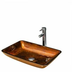 Vinnova Glass Rectangular Vessel Bathroom Sink Without Faucet, Reddish Brown 12 Vinnova Glass Rectangular Vessel Bathroom Sink Without Faucet, Reddish Brown -home bar shop 616114c00295e728 1510 w800 h800 b1 p0