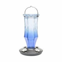 Woodstream Corp. Perky Pet Sapphire Starburst Vintage Glass Humming Bird Feeder, 16 Oz.