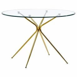 Best Master Furniture Valentinian Glam 5-piece Glass Round Dinette Set, Green -home bar shop 61e1682b0fff78e3 3730 w800 h800 b1 p0