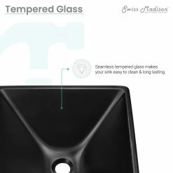 Swiss Madison Claire 15.5" Glass Vessel Sink, Black -home bar shop 6201345601b0d5e1 7365 w800 h800 b0 p0