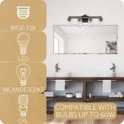 Kira Home Ashton 28" Farmhouse / Bathroom Light, Hammered Glass Shades, Smoked 12 Kira Home Ashton 28" Farmhouse / Bathroom Light, Hammered Glass Shades, Smoked -home bar shop 62a147b70231a6db 8443 w800 h800 b0 p0