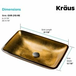 Kraus USA, Inc. Golden Pearl Rectangle Glass Vessel Bathroom Sink -home bar shop 63c15a1300e5e789 3162 w800 h800 b1 p0