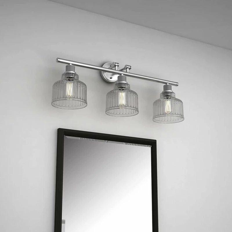 Vanity Art LLC Light Vanity Light, Satin Nickel With Clear Glass, Satin Nickel, 3 Light 2 Vanity Art LLC Light Vanity Light, Satin Nickel With Clear Glass, Satin Nickel, 3 Light - Image 2