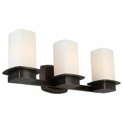 EGLO USA 3-Light, 60W Bath/Vanity Light, Oil Rubbed Bronze/Frosted Opal Glass