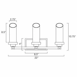 Kira Home Sierra 22" Farmhouse / Bathroom Light, Cylinder Glass Shades, White -home bar shop 65b1c24d03570c0a 8457 w800 h800 b1 p0