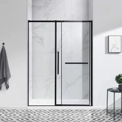 Ove Decors Amy 60 In. Frameless Tempered Shower Glass Panels In Black -home bar shop 663183b901b8c0f4 4196 w800 h800 b0 p0
