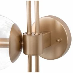 LNC Lighting LNC 3-Light Up/Down Modern Matte Gold Globe Clear Glass Wall Lighting -home bar shop 6671bfa90256897e 6332 w800 h800 b1 p0