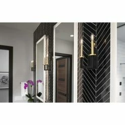 Progress Lighting Blakely Collection 2-Light Graphite Clear Pattern Glass Modern Bath Vanity Light -home bar shop 67b192140eb45e88 6551 w800 h800 b0 p0