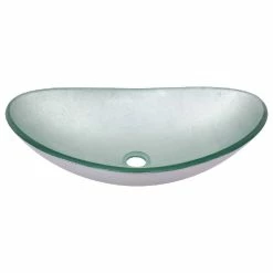 Miseno MNO032NV-OVAL Painted Foil 21-1/2" Oval Glass Vessel - Silver