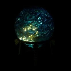 Alpine Corporation Alpine Blue Glass Globe Decor With LED Light, 13" Tall -home bar shop 6861bd1300383a28 9876 w800 h800 b0 p0