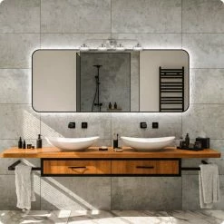 Kira Home Soleil 29" LED Bathroom Light, Etched Glass Shades, 3000K Soft White -home bar shop 69a1d4e9036a56d6 8444 w800 h800 b0 p0