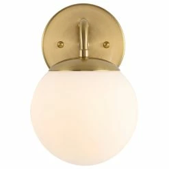 JONATHAN Y Louis Globe Metal/Frosted Glass Modern LED Vanity, 1-Light 17 JONATHAN Y Louis Globe Metal/Frosted Glass Modern LED Vanity, 1-Light -home bar shop 6a910007039b7246 8200 w800 h800 b1 p0