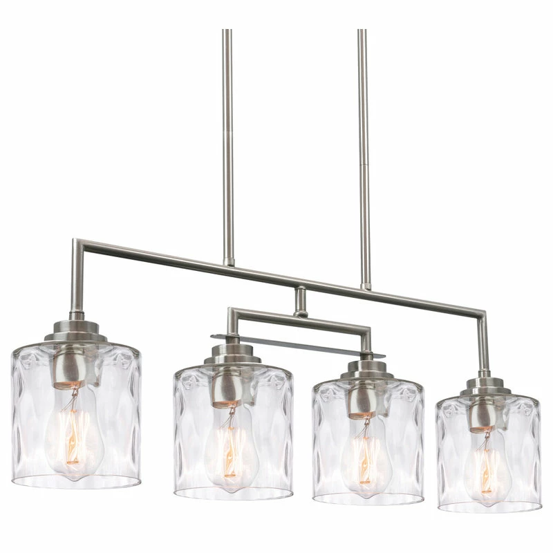 Kira Home Monroe 28" Island Light, Free Swinging Center Arm, Hammered Glass 2 Kira Home Monroe 28" Island Light, Free Swinging Center Arm, Hammered Glass - Image 2