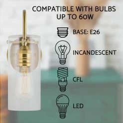 Kira Home Inara 12" Farmhouse Wall Sconce, Gooseneck Bathroom Light, Glass -home bar shop 6c51fa6b00d3a25f 8430 w800 h800 b0 p0