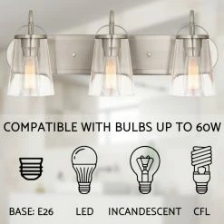 Kira Home Voltaire 24" Farmhouse Bathroom Light, Glass Shades, Brushed Nickel 12 Kira Home Voltaire 24" Farmhouse Bathroom Light, Glass Shades, Brushed Nickel -home bar shop 6c61039f0ebaf89e 8691 w800 h800 b0 p0