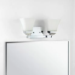 JONATHAN Y Staunton 1-Light Iron/Glass Modern Cottage LED Vanity Light, Chrome, 2-Light -home bar shop 6d514caf0f76315d 5552 w800 h800 b0 p0