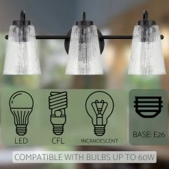 Kira Home Chatham 20" 3-Light Bathroom Light + Textured Glass Shades, Black 12 Kira Home Chatham 20" 3-Light Bathroom Light + Textured Glass Shades, Black -home bar shop 6eb121c100ca678c 8458 w800 h800 b0 p0