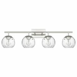 Acclaim Lighting Mackenzie Polished Nickel 4-Light Bath Vanity With Rippled Water Glass
