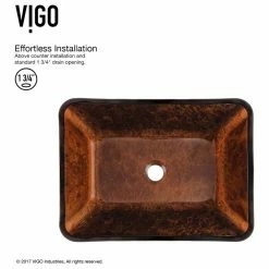 VIGO 18" Glass Vessel Bathroom Sink And Niko Vessel Faucet -home bar shop 6f11608800ddbebc 0584 w800 h800 b1 p0