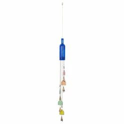 Brimfield & May Blue Glass Eclectic Windchime, 3" X 41"