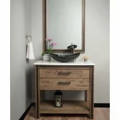 Novatto Tartaruga Oval Glass Vessel Sink Set, Brushed Nickel -home bar shop 6f41e702078fd707 0920 w800 h800 b0 p0