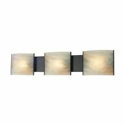Alico Pannelli 3 Light Vanity, Oil Rubbed Bronze And Honey Alabaster Glass