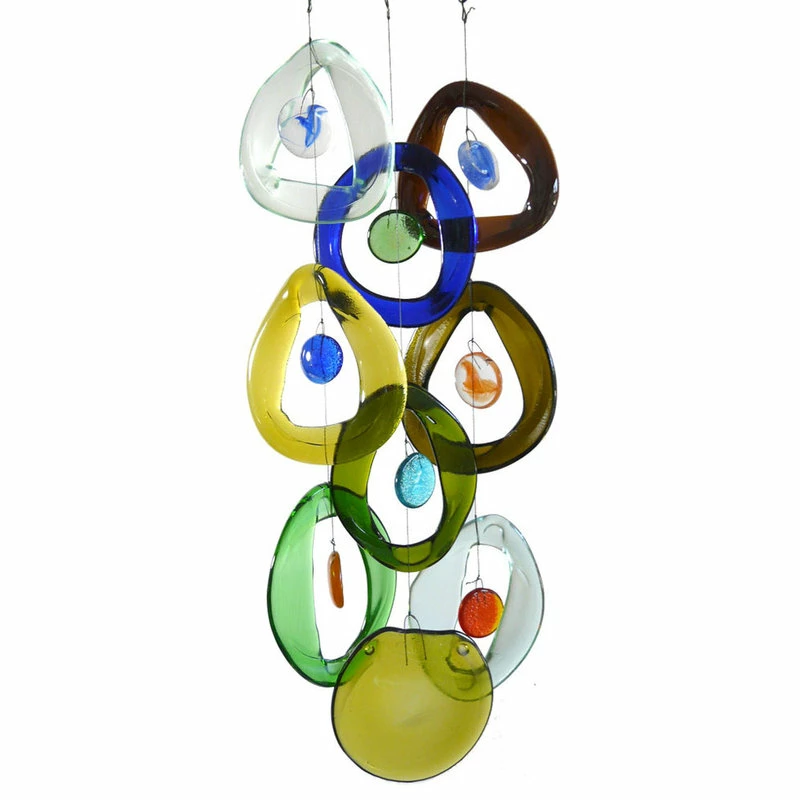 Modern Artisans 'Wine Chime' Recycled Glass Wine Bottle Windchime 3 Modern Artisans 'Wine Chime' Recycled Glass Wine Bottle Windchime - Image 3