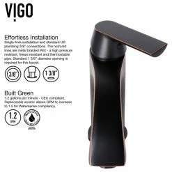 VIGO Crystalline Glass Vessel Sink And Linus Vessel Faucet, Antique Rubbed Bronz -home bar shop 707195350e9ed9a8 2911 w800 h800 b1 p0