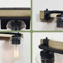 Kira Home Jeremiah 23" Farmhouse / Bathroom Wall Light, Cylinder Glass Shades -home bar shop 70910af70231a6e8 8429 w800 h800 b0 p0