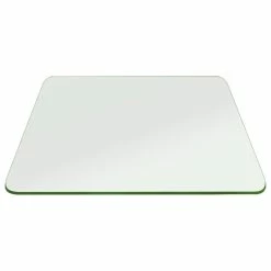 Fab Glass And Mirror 0.5'' Thick Flat Polish Tempered Radius Corners Square Glass Table Top, 16"