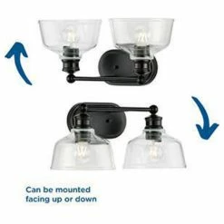 Progress Lighting Singleton 2-Light 17" Matte Black Farmhouse Vanity Light With Clear Glass Shades -home bar shop 71311ffd02bb220c 1394 w800 h800 b1 p0