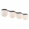 Kira Home Atticus 26" LED Bathroom Light, Frosted Milk White Glass Globe Shades