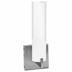 Access Lighting Oracle, Wall & Vanity, Incandescent, Brushed Steel Finish With Opal Glass Shade