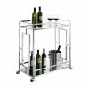 Convenience Concepts Town Square Glass And Chrome 2 Tier Bar Cart S14-127