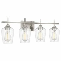 Starry Sky Trading Inc 4-Light 28'' Vanity Light, Clear Glass Shade, Brushed Nickel 11 Starry Sky Trading Inc 4-Light 28'' Vanity Light, Clear Glass Shade, Brushed Nickel -home bar shop 71c1cd75008249c5 7393 w800 h800 b1 p0